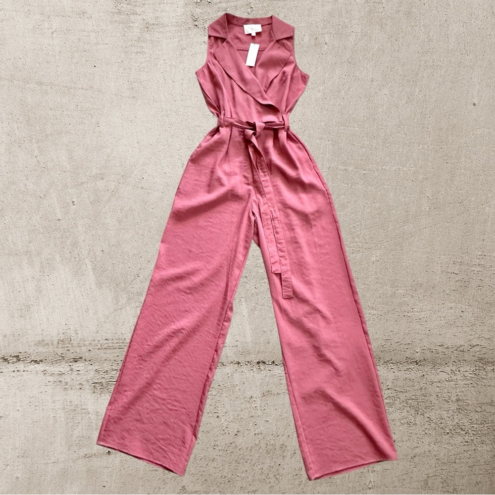 Francesca's | Audrey Parks Utility Tie Waist Jumpsuit